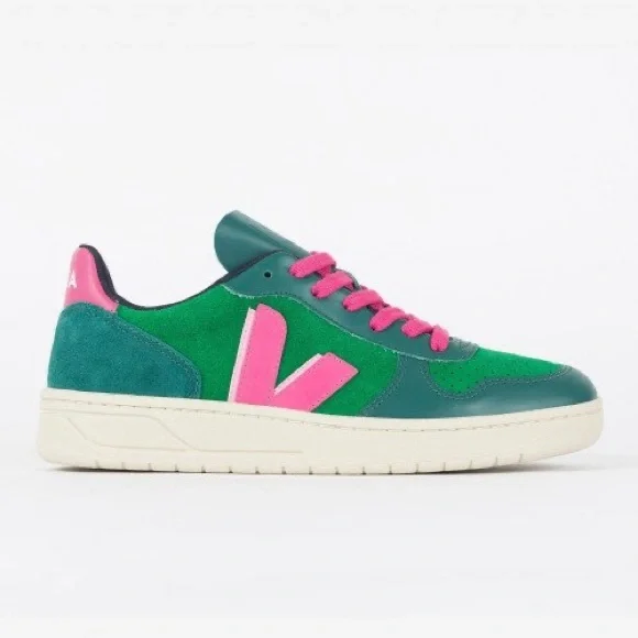 Veja Women's Green and Pink Sneakers - Picture 3 of 13